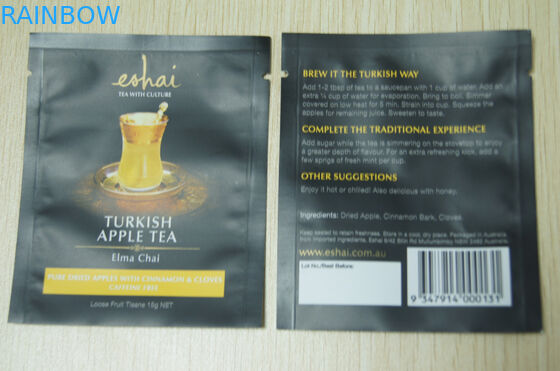 10g Küçük Ambalaj Çay Poşetleri / Siyah Anında Mat Finish Çay Poşeti