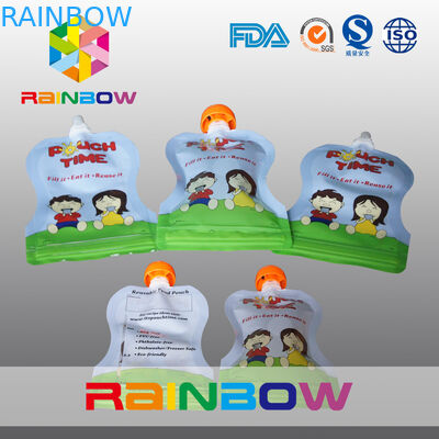 Simli Kulp / etikel ile ağızlı Torbalar Tam Baskılı Stand Up