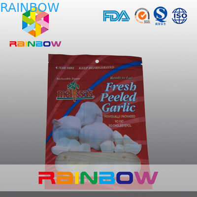 Taze Soyulmuş Sarımsak Plastik Torbalar Ambalaj / Mylar Fermuar Çanta