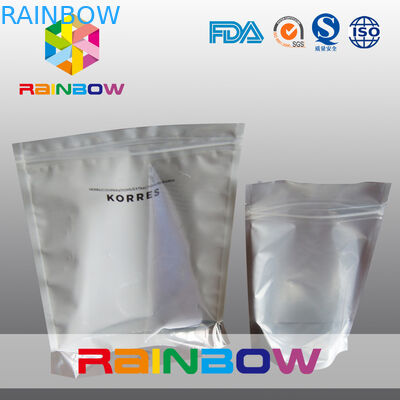 Özel Fermuar ile Parlak Simli Folyo Kılıfı Ambalaj Lamine