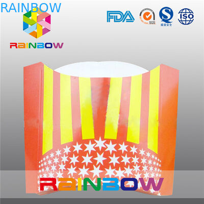 Patates Kızartması Ambalaj Kutusu için Tek Kullanımlık Katlanır Kağıt Ambalaj Kutusu