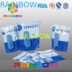 Vertival Alüminyum Folyo Torbalar Temizle Pencere Kapsül için Stand Up