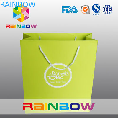 Geri Dönüşümlü Kare Alt Özel Kağıt Torbalar / Baskılı Kağıt Alışveriş Torbaları