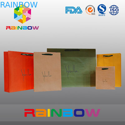 Saplı Benzersiz Tasarım Beyaz / Kırmızı Özel Baskılı Kağıt Torbalar