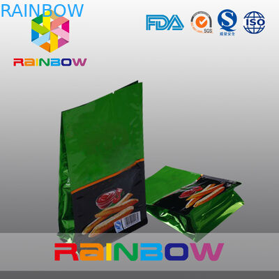 Plastik Shining Finish Düz Tabanlı Stand Up Cips Paketleme Çantası, Tırtıklı Çentikli