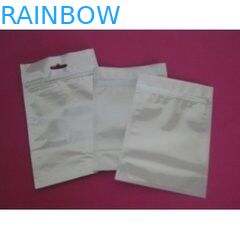 Fermuar ile Beyaz Simli 3 Side Özel Baskılı Alüminyum Folyo Pişirme Torbası