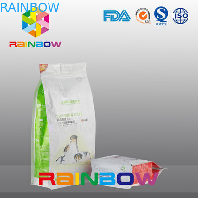 Nem Geçirmez Düz Tabanlı Köşe Pet Gıda Kılıfı / Köpek Maması Ambalaj Torbası