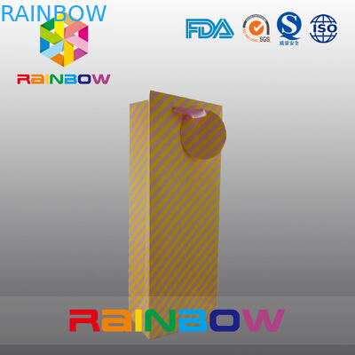 Kırmızı Şarap Şişeleri Ambalajı İçin PP Halatlı Biyobozunur Özelleştirilmiş Kağıt Torbalar