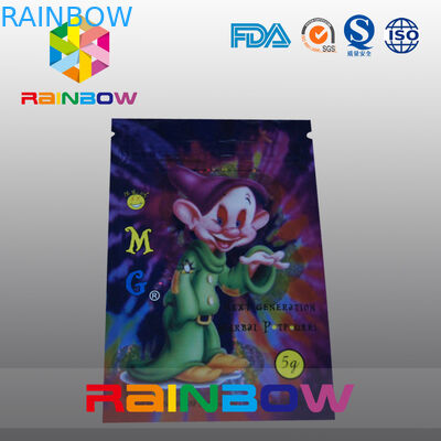 5g OMG Üçlü Seal Fermuarlı Bitkisel Tütsü Ambalaj Torbası