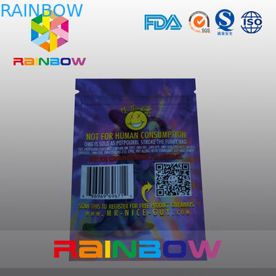 5g OMG Üçlü Seal Fermuarlı Bitkisel Tütsü Ambalaj Torbası
