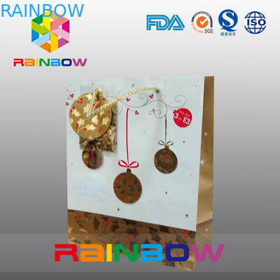 Hediye İçin İpli Lüks Baskılı Düz ​​Tabanlı Özelleştirilmiş Kağıt Torba