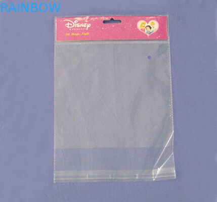 Sarı OPP Kafa Ambalaj Baskı Çanta / Delik İçin Kürdan ile OPP Cello Çanta