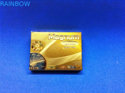 Cinsel Bitkisel Stimülan Hap / Kapsül için Altın Damgalama Kağıt Kutu Ambalaj