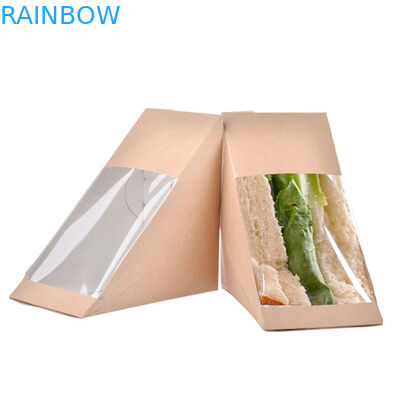 Piramit Şekilli Patlamış Mısır Tavuk Kutusu, Sanwhiches İçin Tek Kullanımlık Kağıt Kutusu