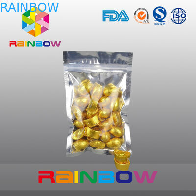 100g Snack Çanta Paketleme Ön Transprent Geri Folyo Fermuarlı