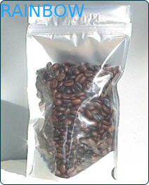 100g Snack Çanta Paketleme Ön Transprent Geri Folyo Fermuarlı