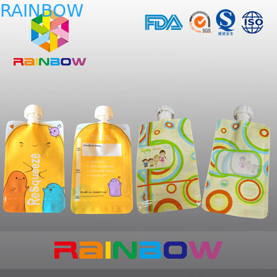 Custmized Baskılı Spout Kılıfı Ambalaj, Sıvı Ambalaj için Meme Çantaları