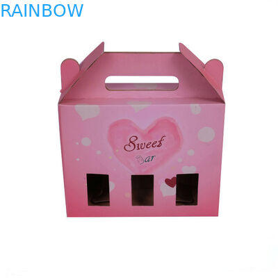 Otomatik Kapalı Hediye Kağıt Kutu Ambalajı, Oluklu Mukavva Kutu Pencereli