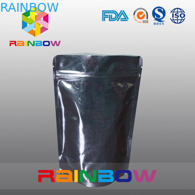 Protein Tozu için Özelleştirilmiş Baskılı Alüminyum Folyo Çanta Ambalaj, Siyah