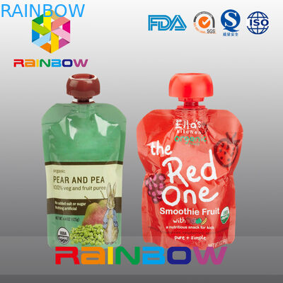 Çift fermuarlı 140ml 200ml Yeniden Sıkıştırılmış Bebek Mamaları