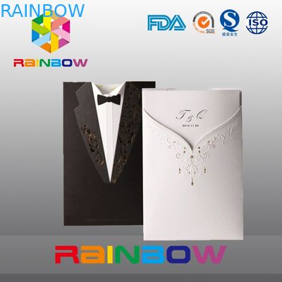 Canlı Baskı ile Düğün Davetiye İçin Lüks Özel Kağıt Torbalar