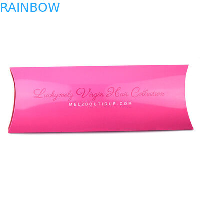 Yastık Şeklinde Özel Boyutlu ve Logolu Mor Kırmızı Saç Uzatma Kağıt Kutusu