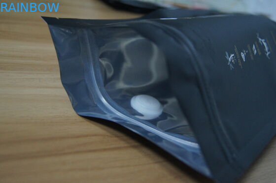 Gaz Alma Valfli Düz Stand Up Alüminyum Folyo Kahve Çekirdeği Paketleme Torbaları