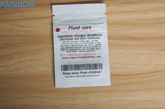 Shining Beyaz Küçük Kilitli Gübre Ambalaj Plastik Büyüyen Bitkiler Için Kendinden Mühür Çanta Takım