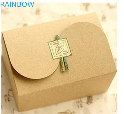 Hediye Paketleme İçin Düz Kahverengi Kraft Kağıt Kutu, Özel Baskı