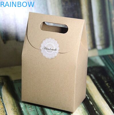 Hediye Paketleme İçin Düz Kahverengi Kraft Kağıt Kutu, Özel Baskı