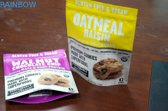 Food Grade Stand Up Fermuarlı Somun, Snack Yiyecek Saklama Çantası / Folyo Kaplamalı Kuru Gıda Torbası