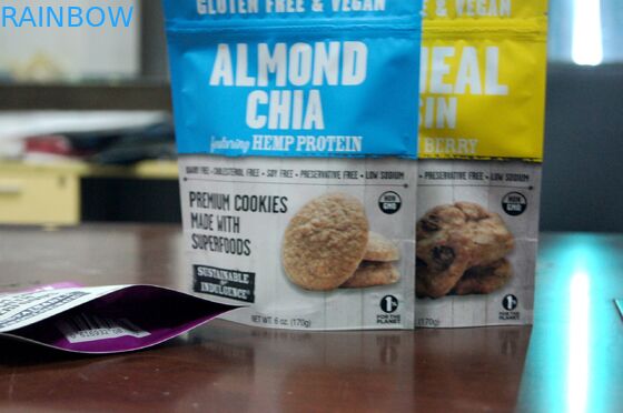 Food Grade Stand Up Fermuarlı Somun, Snack Yiyecek Saklama Çantası / Folyo Kaplamalı Kuru Gıda Torbası