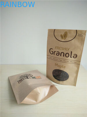 Quinoa Tohumları Ambalaj için Oval Pencere ile Fermuar Top Özelleştirilmiş Kağıt Torba