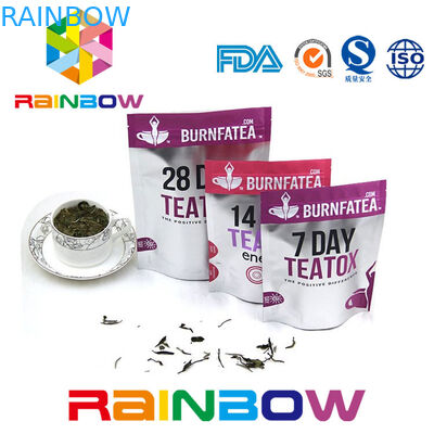 Biyobozunur Stand Up Çay Kese Mylar Kilitli Lamine Çay Paketleme Çantası