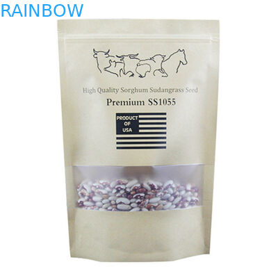 Bitki Tohumları İçin Özel Baskılı Kraft Kağıt Torbalar Açılıp Kapanabilir Baskılı Pencere