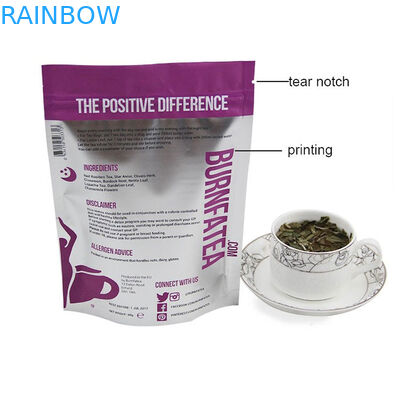Baskılı Mylat Çay Poşeti Kilitli, Özel Yeniden Kapatılabilir Çay Paketleme Doy Pack