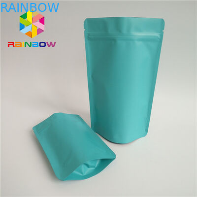 Doğal Yeşil Çay Poşetleri Ambalaj Mat Yüzey Kendiliğinden Daimi Kilitli