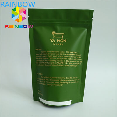 Fermuar Özel Tasarım ile Alüminyum Folyo Astarlı Mat Beyaz Yeşil Çay Paketleme Çantası