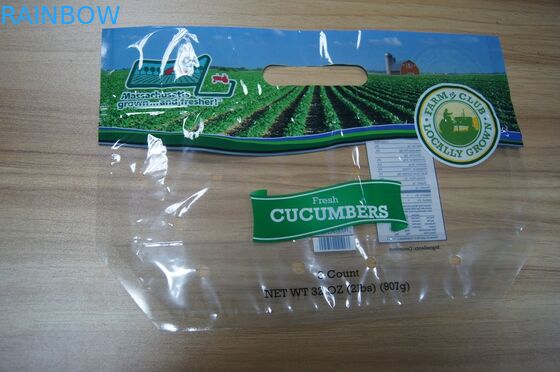 Gıda Sınıfı Şeffaf Taze Meyve Sebze Plastik Saklama Fermuar Ambalaj Torbası