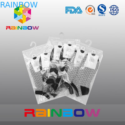 Logo Baskı Temizle Plastik Kilitli Torba / Asılı Fermuarlı Kanca Çanta özelleştirme