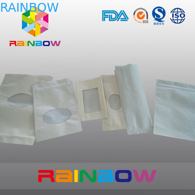 Kahverengi Kraft Kağıt Torba Fermuarlı Paketleme Çantası Stand Up, Kilitli Çanta / Şekerleme / Yiyecekler