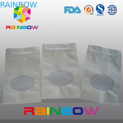 Kahverengi Kraft Kağıt Torba Fermuarlı Paketleme Çantası Stand Up, Kilitli Çanta / Şekerleme / Yiyecekler