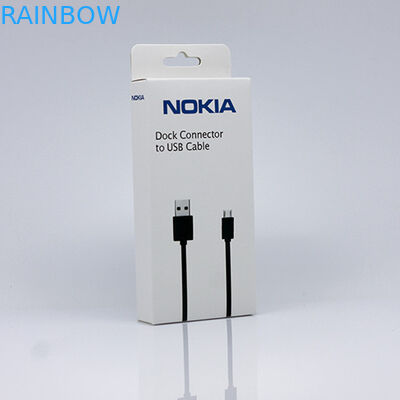 Özel Baskılı Logo ile USB Kablo Ambalaj için Kağıt Kutu Ambalaj Asılı