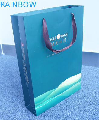 İpli Düz Tabanlı Baskılı Özel Kraft Kağıt Alışveriş Torbaları