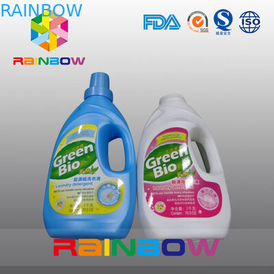 Su geçirmez Plastik Şişe Etiket Kendinden Yapışkanlı Sıvı Deterjan Şişeleri İçin Kol Etiketlerini Küçültmek