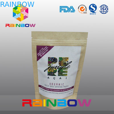 Baskılı Özel Kağıt Torbalar Fermuar Doypack Gıda Ambalaj Torbası