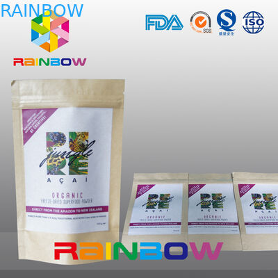 Baskılı Özel Kağıt Torbalar Fermuar Doypack Gıda Ambalaj Torbası