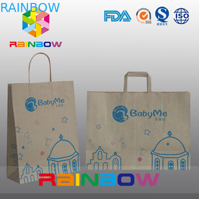 Kumaş / Ayakkabı için Baskılı Renkli Özel Kağıt Torbalar Hediye Kağıt Torba