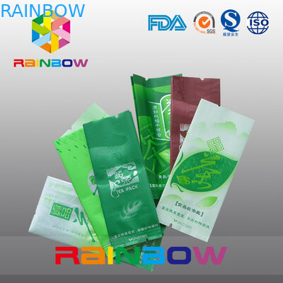 Yan Gusset Çay Poşetleri Ambalajları Geri Merkezi Sızdırmazlık Yeşil Alüminyum Folyo Isı Yalıtımlı