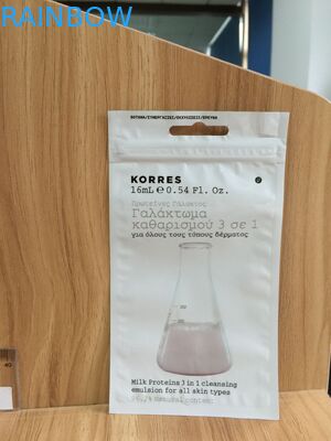 Üç Yan Seal Clear Ön Kozmetik Ambalaj Torbası, İnci Tozu Kilitli Kese